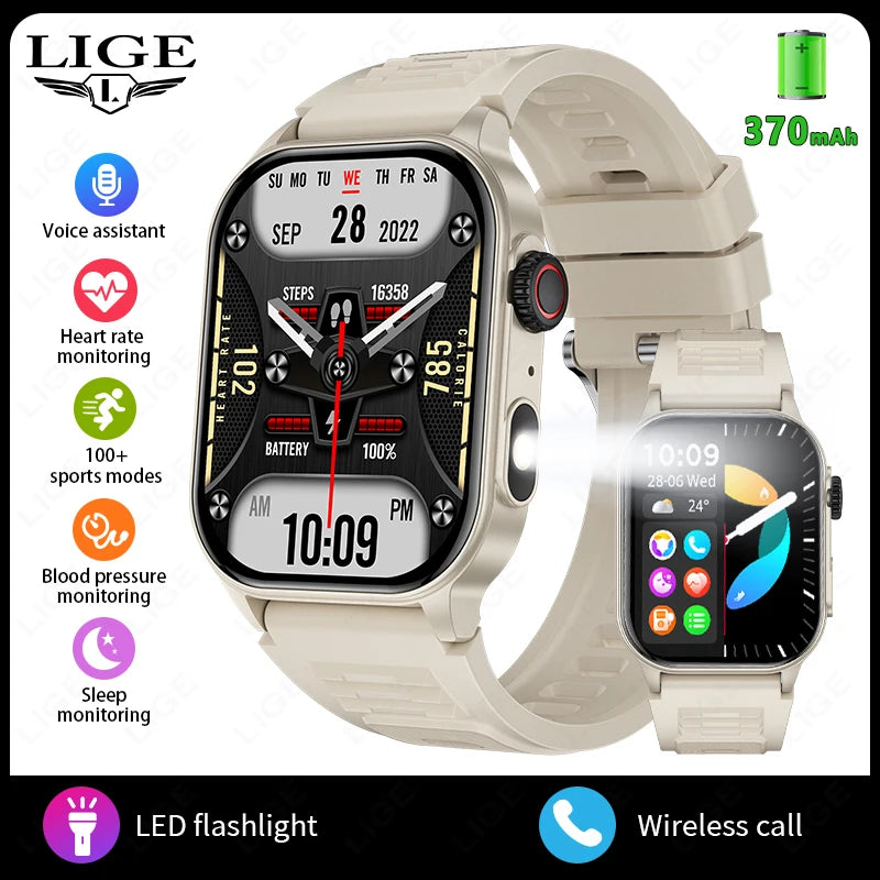 LIGE 2.01 Smart Watch Bluetooth Call Health
