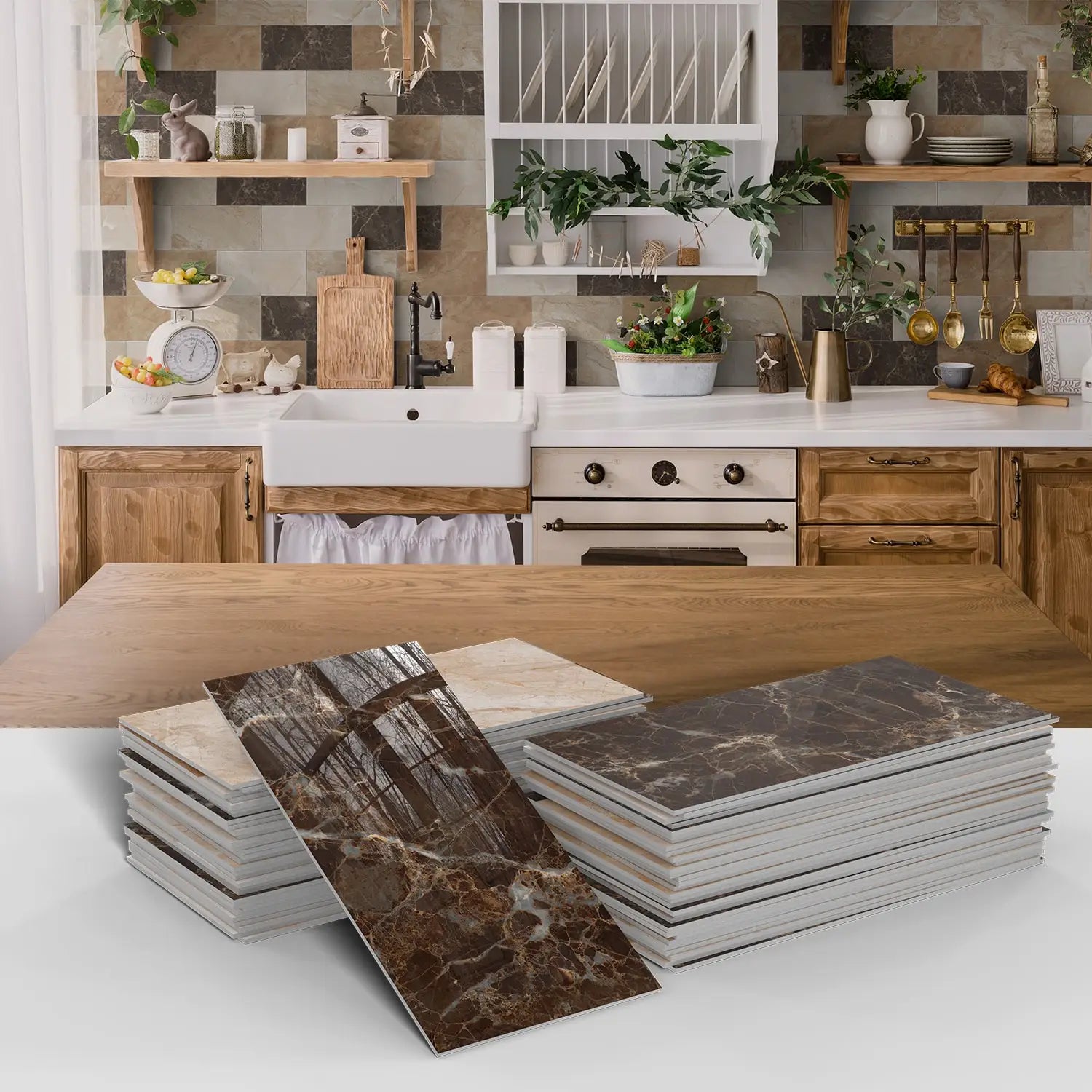 3D Waterproof Brick and Stone Decal Set - Kitchen &amp; Bathroom