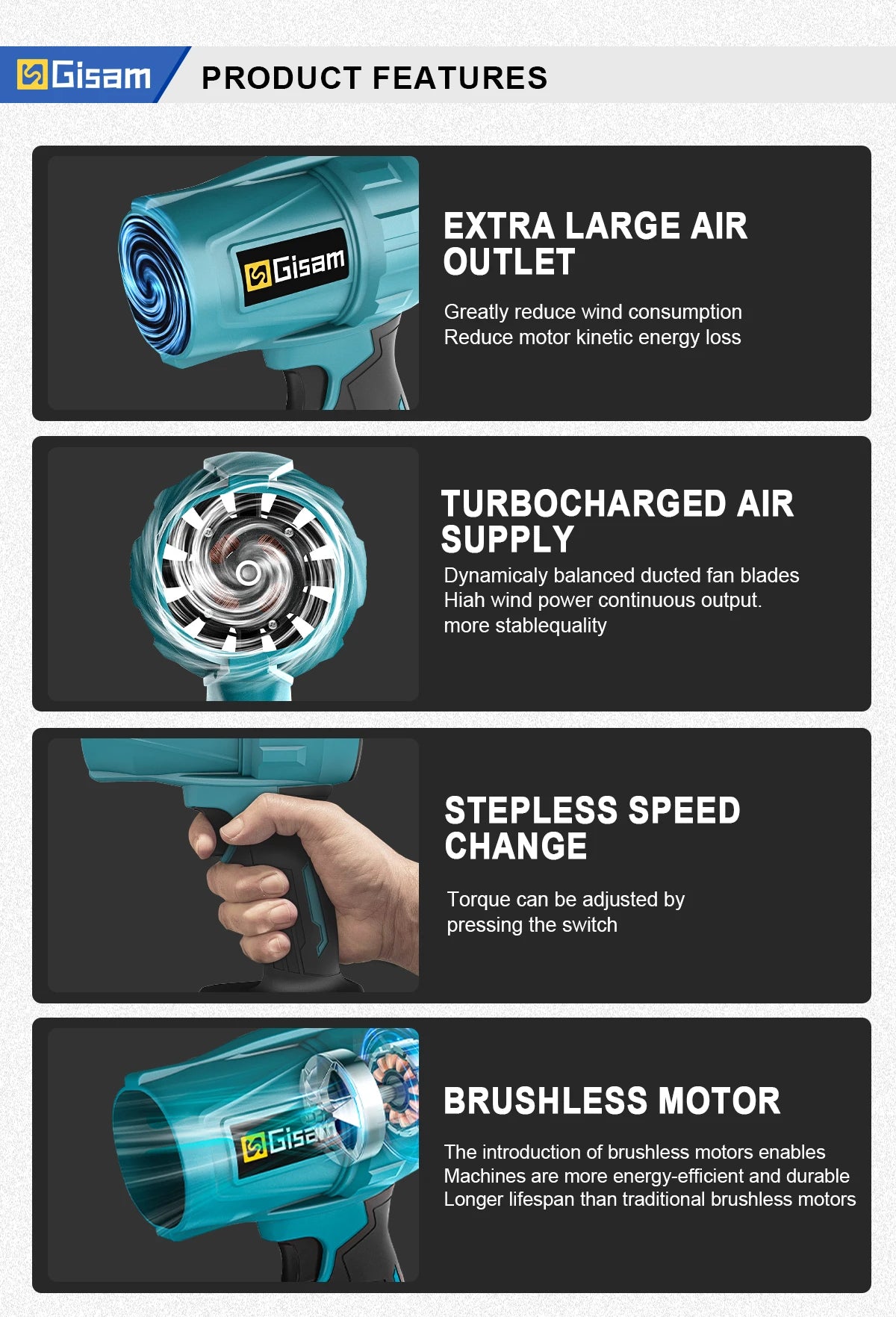 Máy Thổi Bụi Turbo Brushless 18V Tốc Độ Cao Makita - Daisan Mart