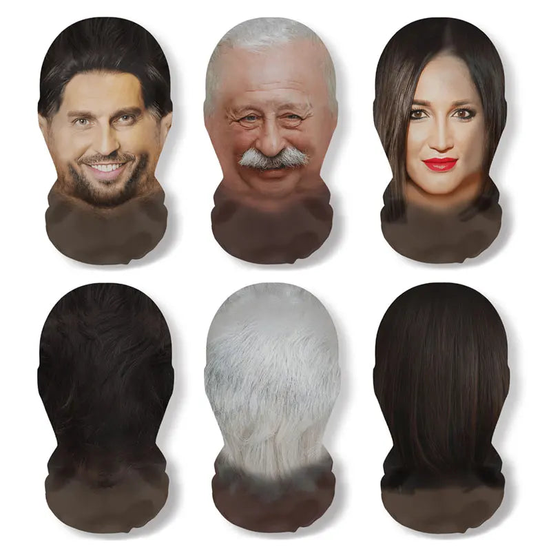 3D Printed Real Person Mask Funny 360 Degree Full Face Masks Cosplay Internet Celebrity Props Elastic Mesh Headcovers