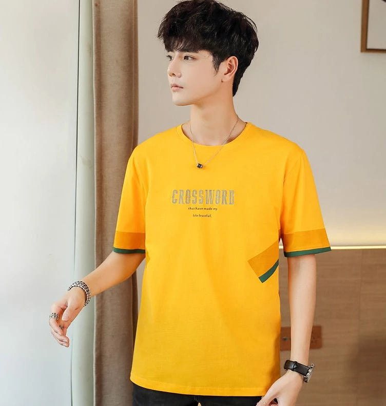 Men's Quick Dry Vintage Letter Korean Style T-Shirt