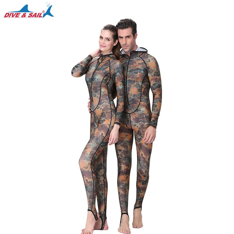 Đồ bơi liền ngụy trang chống nắng có mũ đệm ngực