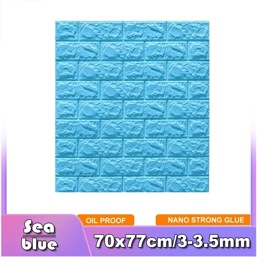 3D Brick Wall Sticker Strong three-dimensional 77*70cm Monochrome and Retro adesivos de parede paper Bring the fun of home life - Daisan Mart