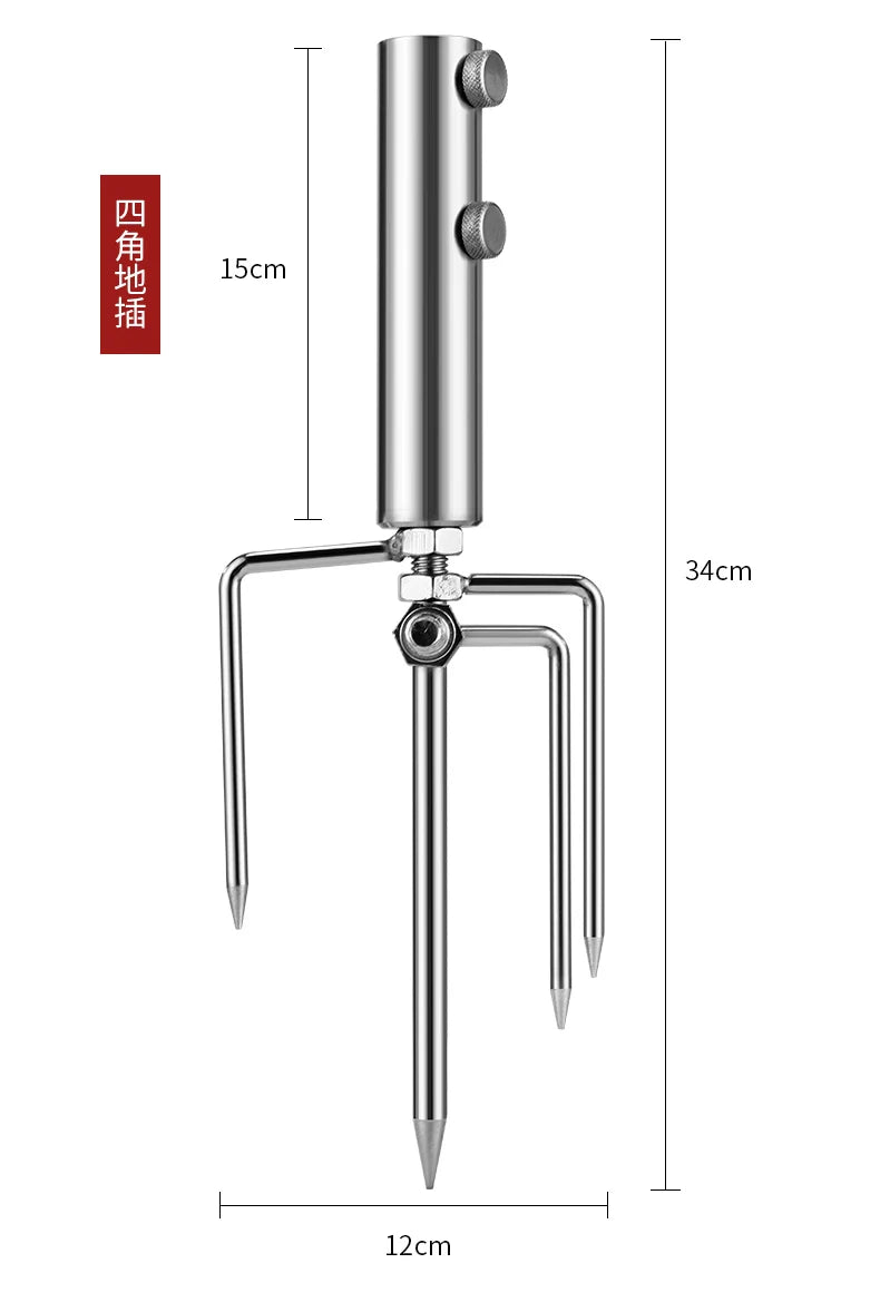 Ô Câu Cá Inox Chịu Lực, Chân Đế 4 Chân Chống Gió