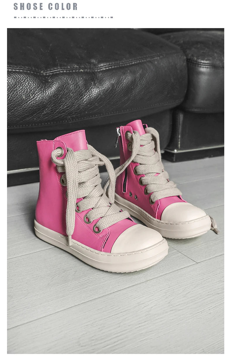 Unisex Autumn Winter High-Top Orange Sneakers Fashion