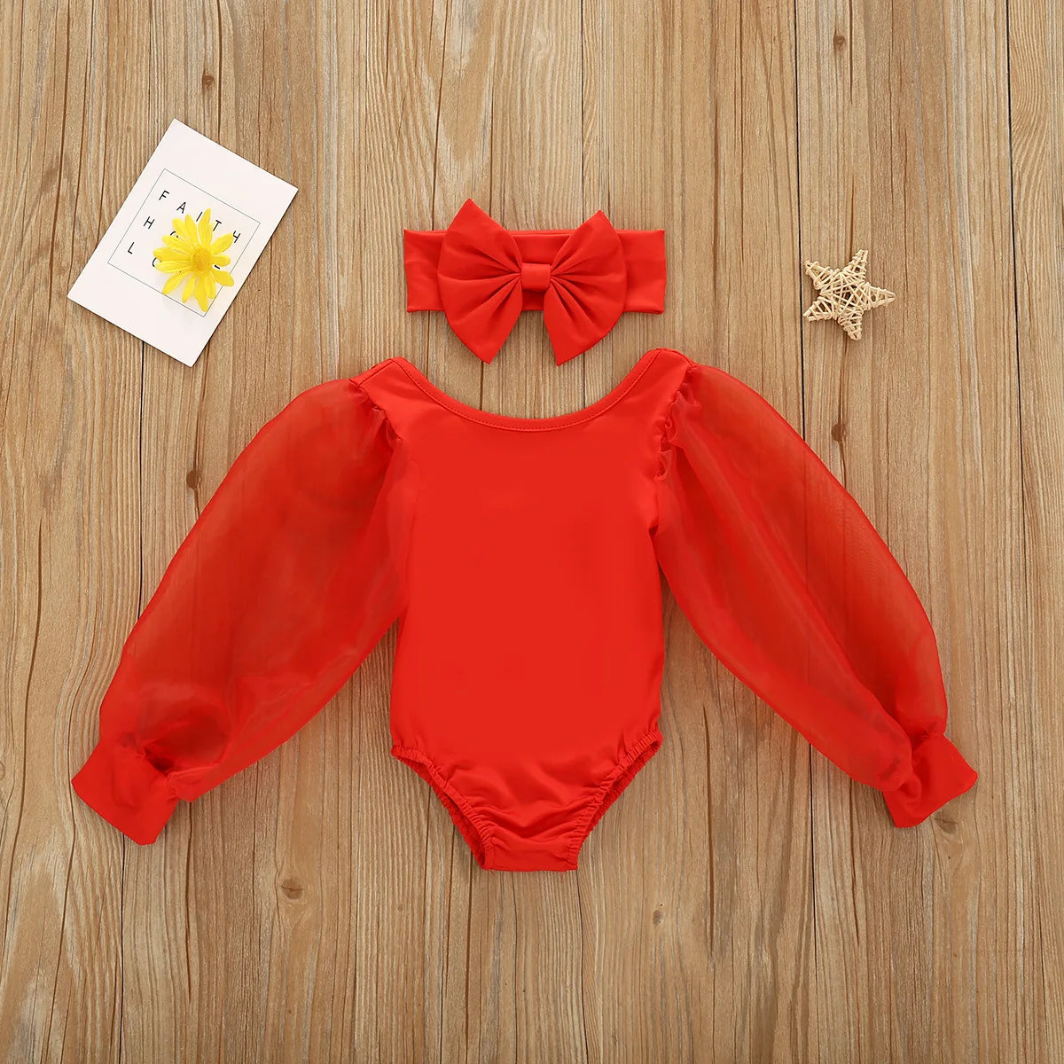 Cute Baby Girl Long Sleeve Bodysuit &amp; Headband
