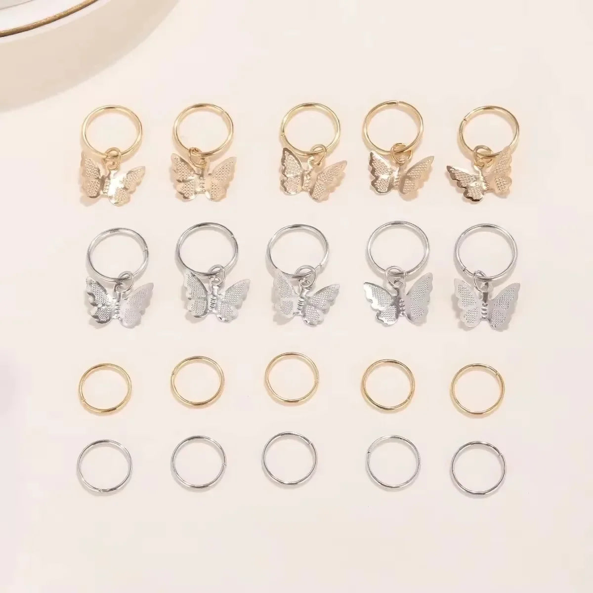 Hippie Hair Beads Green Ring: 16 Piece Styling Hair Jewelry