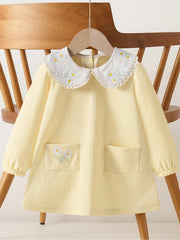 Baby Girl's Floral Long Sleeve Spring and Autumn Fashion Dress