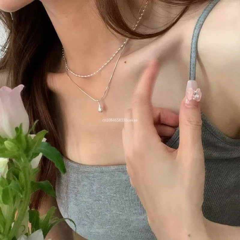 2025 Silver Couple Necklace - Elegant Pendant For Women