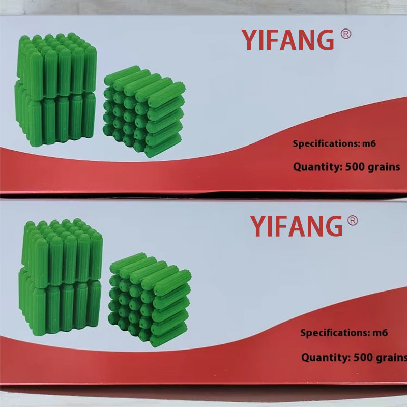 Green plastic expansion bolt factory direct sale, customized sample, bulk sale, free shipping! 