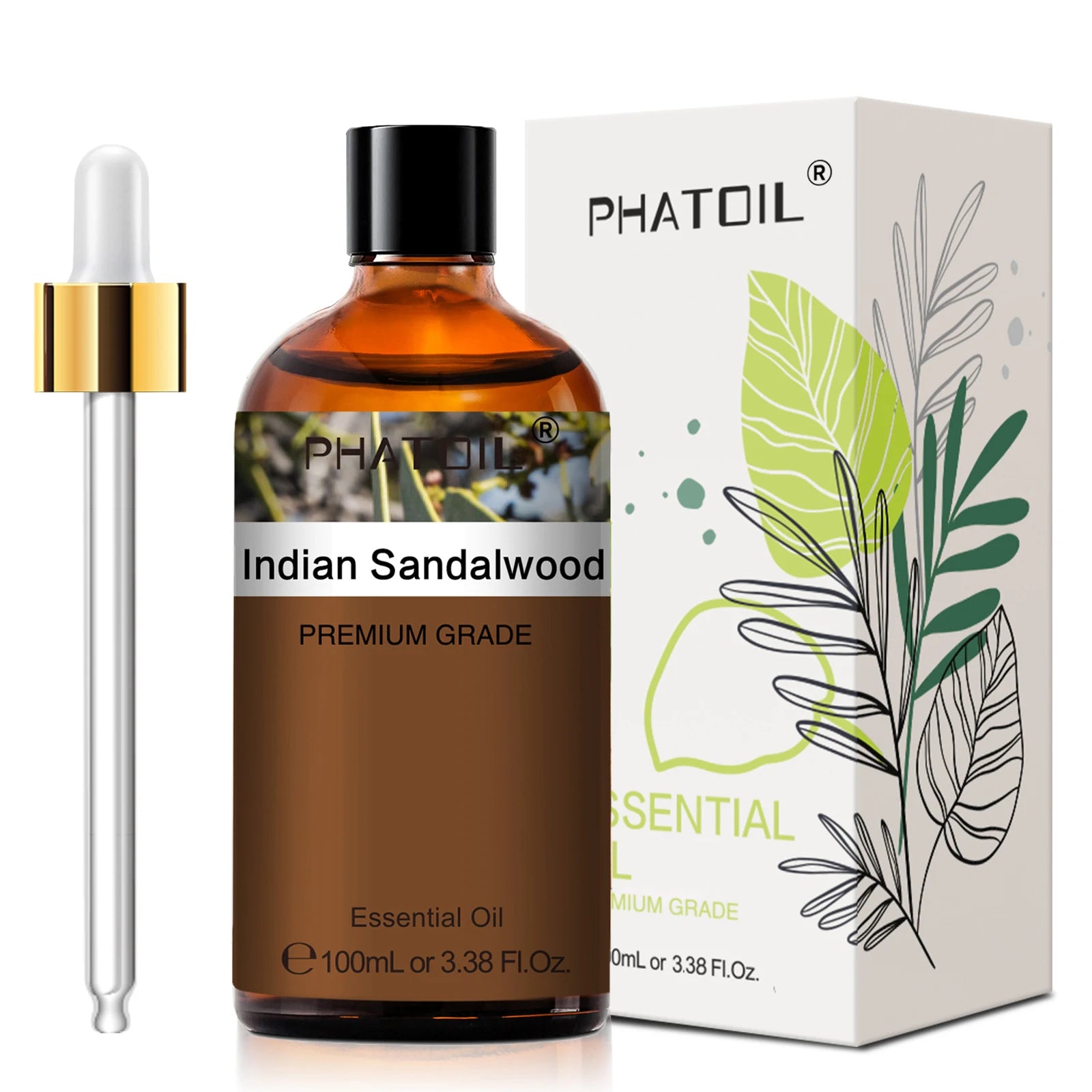 PHATOIL 100ML Eucalyptus Rose Essential Oils Lavender Indian Sandalwood Bergamot Cinnamon Lemongrass Essential Oils For Skin - Daisan Mart