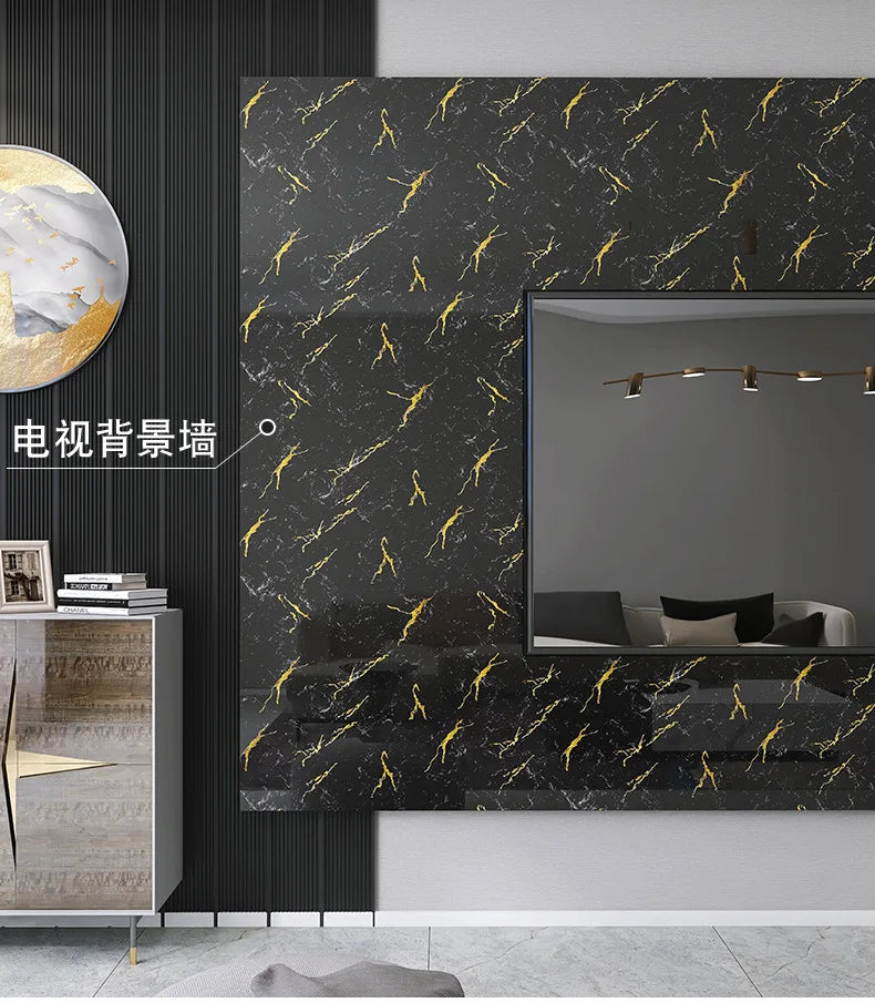 60cm Marble Vinyl Film Self Adhesive Wallpaper Bathroom Kitchen Cupboard Countertops Contact Paper PVC Waterproof Wall Stickers