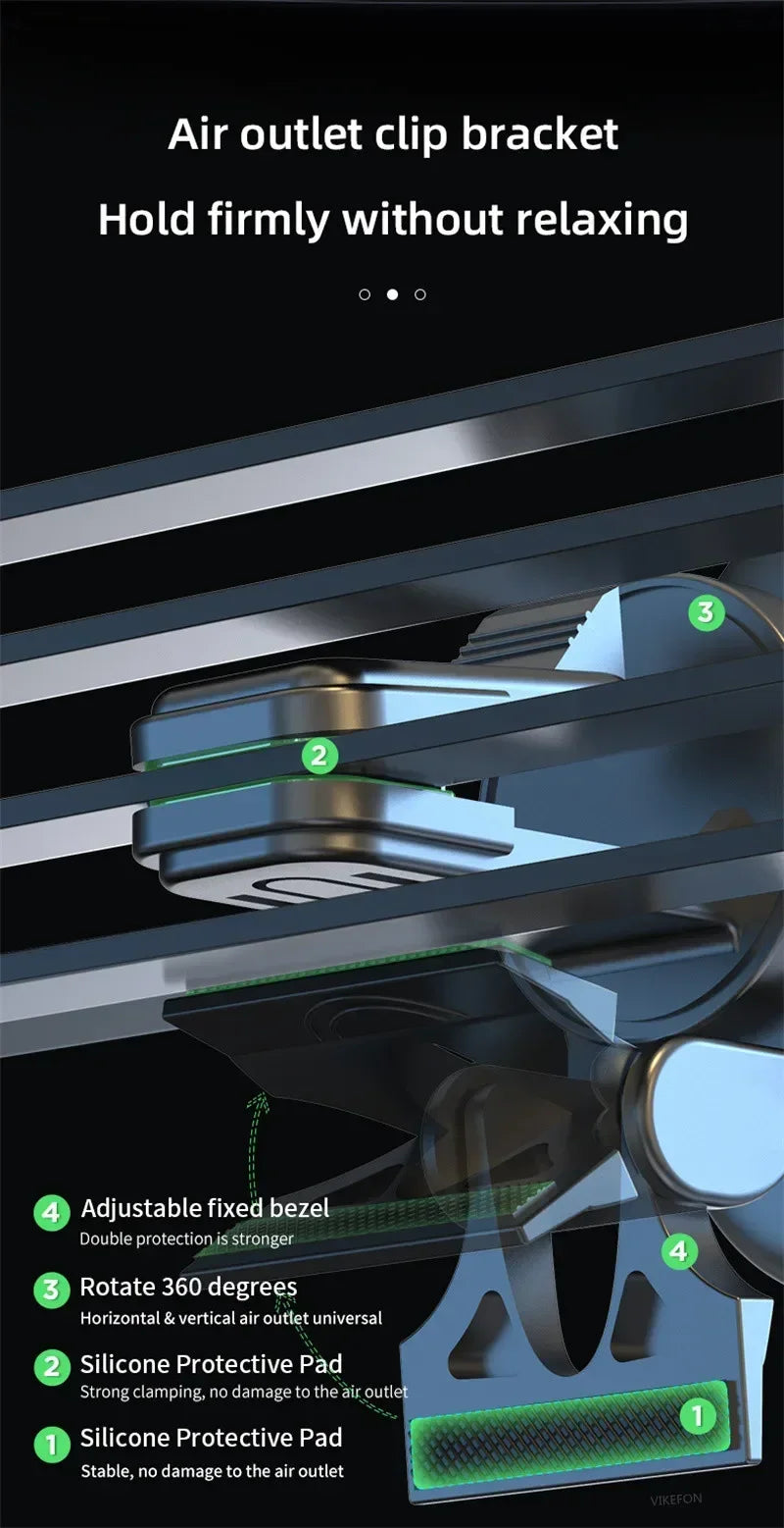 Magnetic Car Wireless Charger Stand Phone Holder Air Vent Mount Clip Support In Car Fast Charging for iPhone 16-12 Pro Max Mini