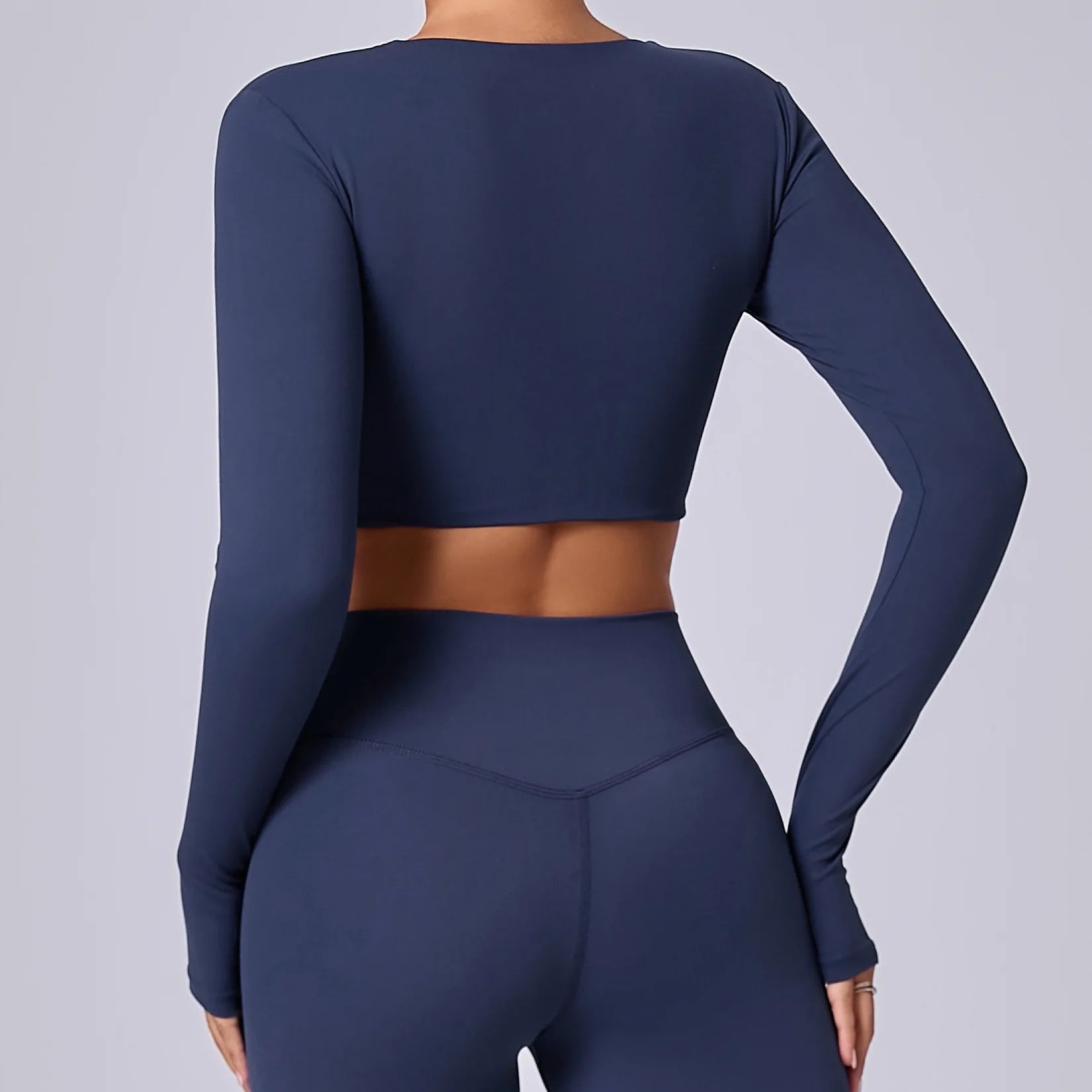 Crop Top Tập Nữ Dài Tay Lỗ Ngón Thể Thao Năng Động - Daisan Mart