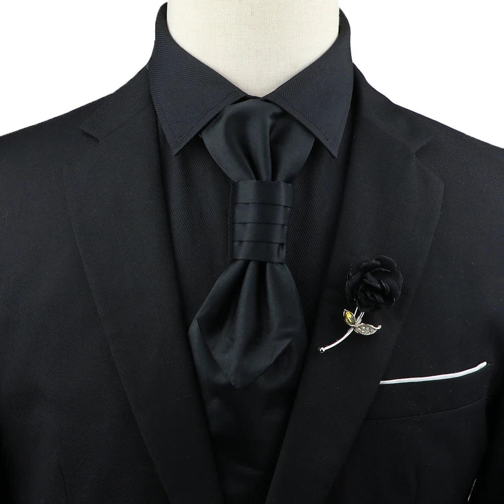 Premium luxury Paisley men's tie &amp; brooch