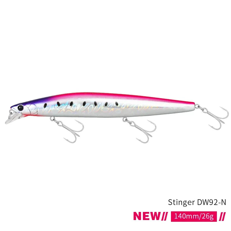 TSURINOYA Stinger 140S Fishing Lure Sinking Minnow DW92 140mm 26g Saltwater Seabass Ultra Long Casting Large Hard Baits Jerkbait