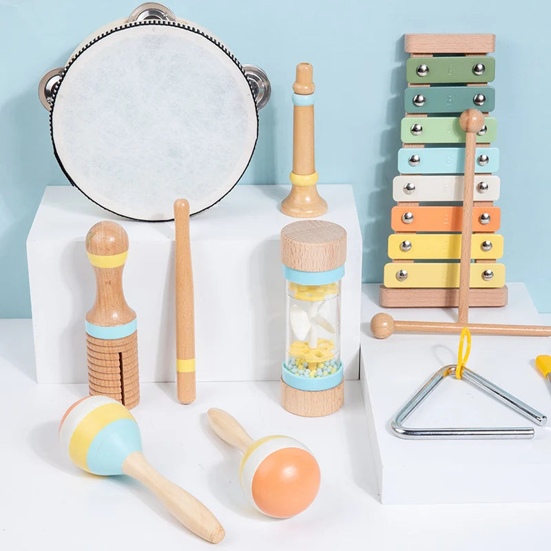 Interactive Wooden Musical Instrument Set for Children - Birthday Gift