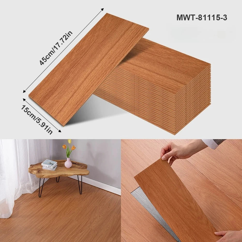 Thicken Wood Grain Floor Sticker Industrial Cement PVC Vinyl Floor Sticker Self-adhesive Waterproof Tile Sticker Home Decor