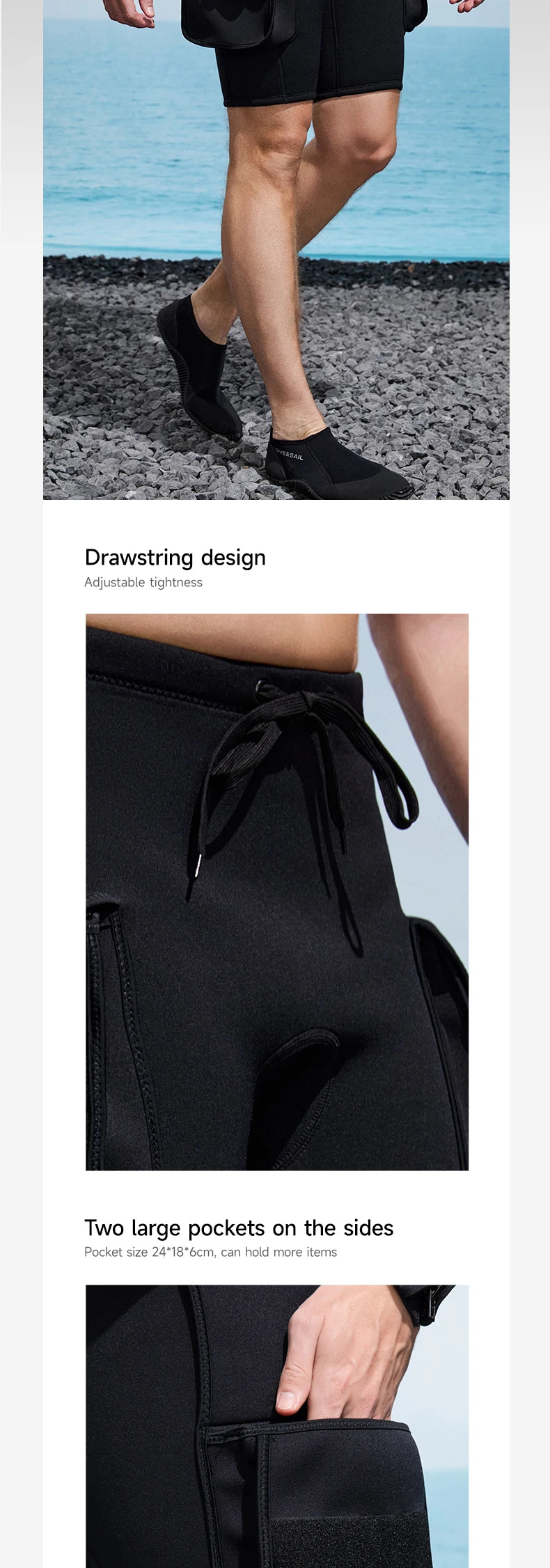 Quần Lặn Nam 3mm Neoprene Có Túi - Đồ Bơi Thể Thao