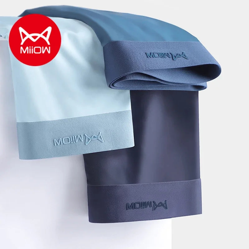 MiiOW Men's Underwear 3PCS Cold Silk Antibacterial L-5XL