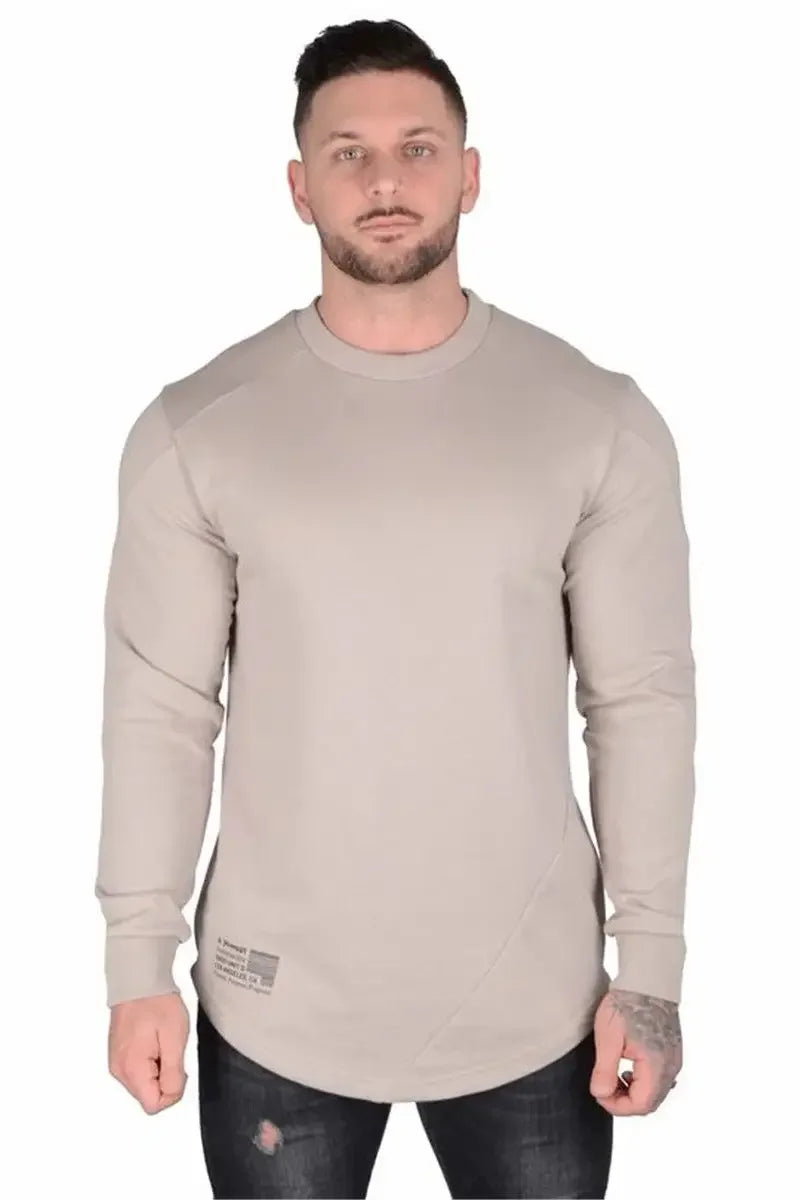Men's Slim Fit Long Sleeve Gym T-Shirt Fashion 2025