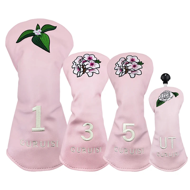 Floral embroidered golf club cover set - Driver &amp; Fairway Woods