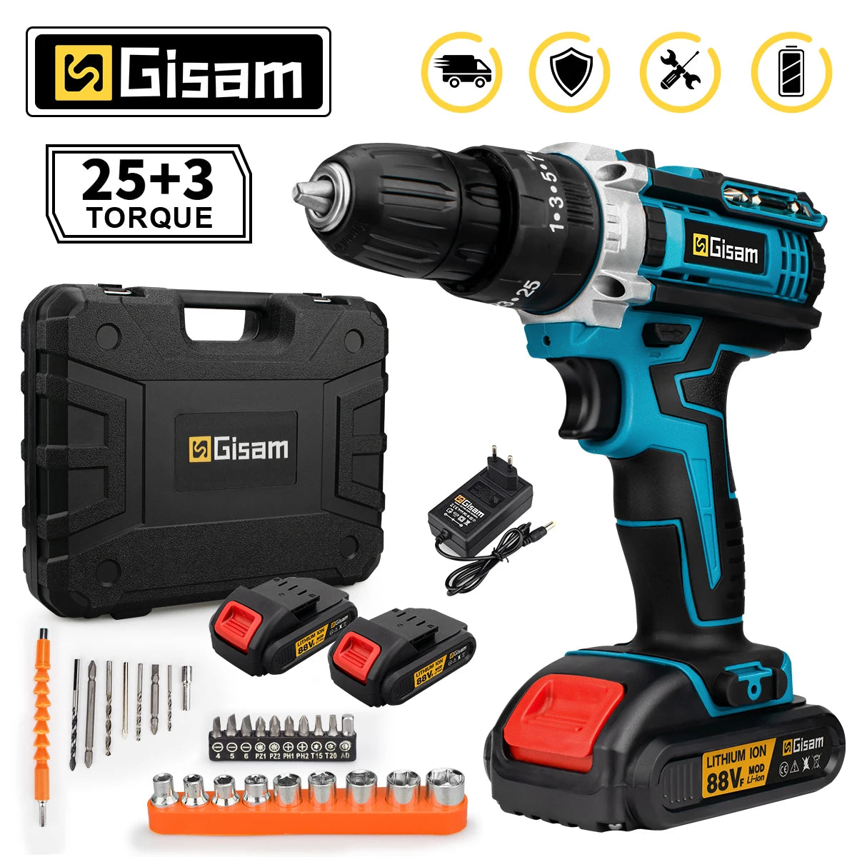 Máy Khoan Vít Tích Điện Không Dây Gisam Nhỏ Gọn - Daisan Mart