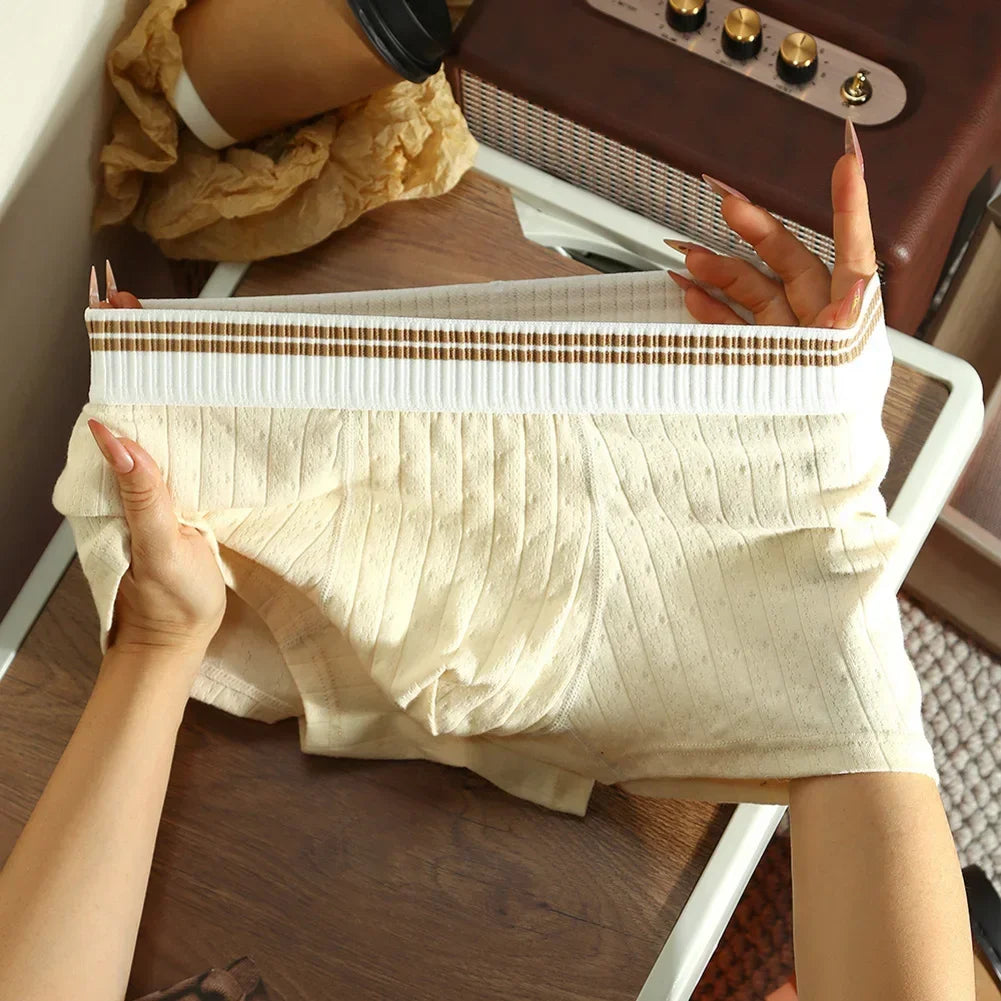 Men's Boxer Shorts with Striped Mid-Rise, Cool and Sexy