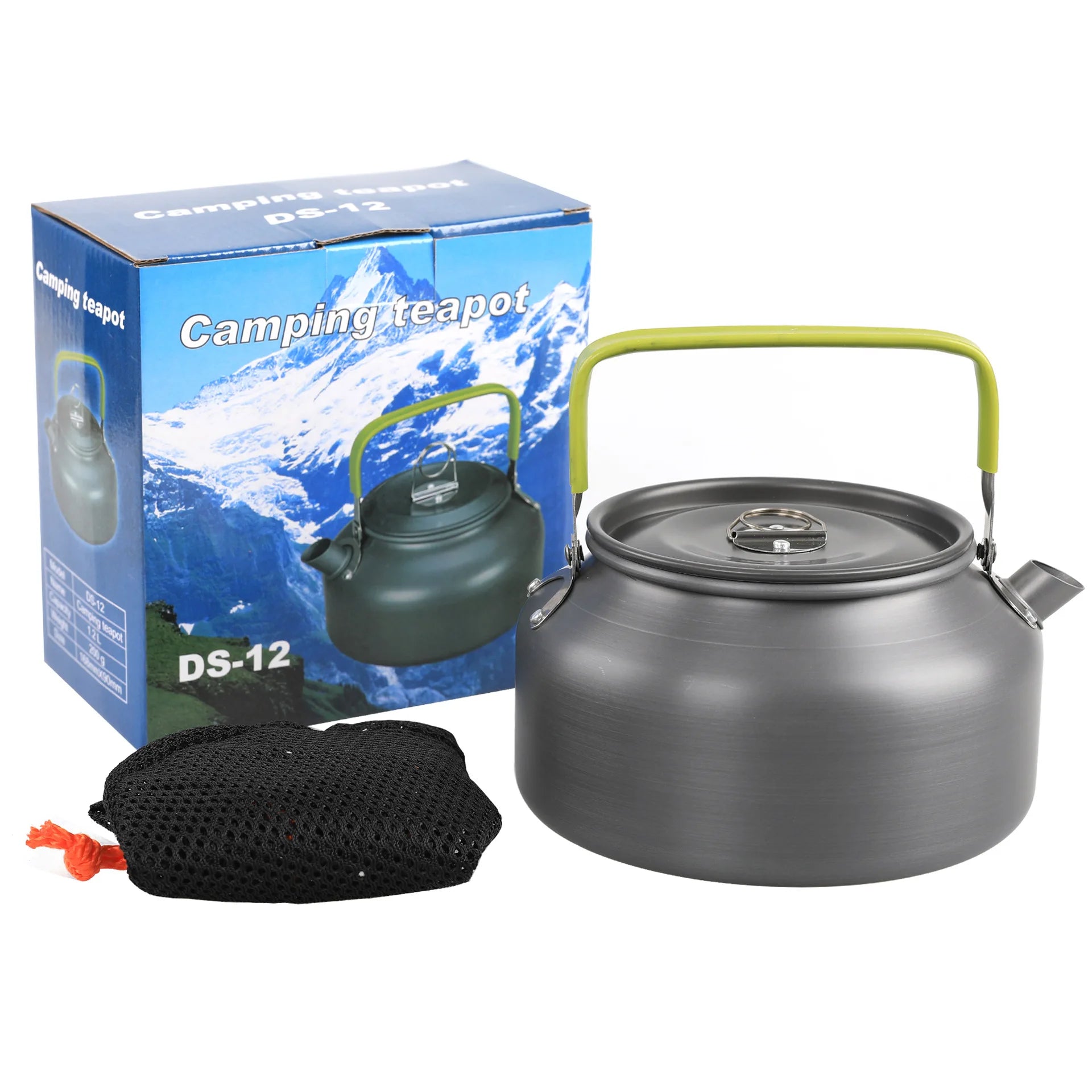 Convenient 800ml/1.2L Alloy Camping Kettle