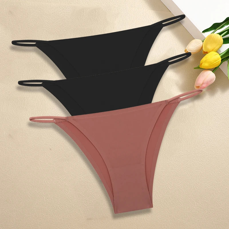 Set of 3 Ice Silk Ultra-Thin Seamless Women's Panties