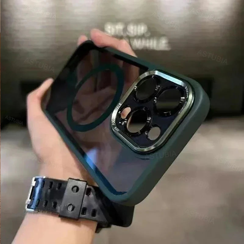 Luxury Magnetic Metal Lens Bumper Protection Case For iPhone 17 Air 16 15 14 13 12 11 Pro Max Plus Wireless Charge Hard Cover - Daisan Mart