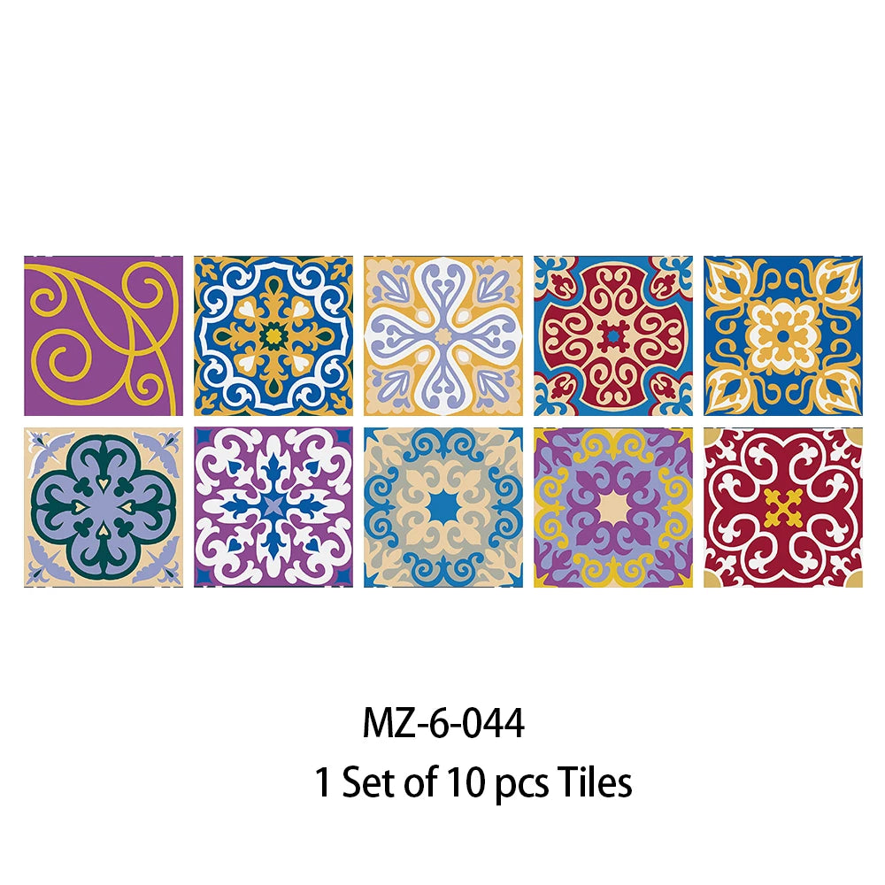 10 Pieces PVC Blue Gray Brick Wall Stickers