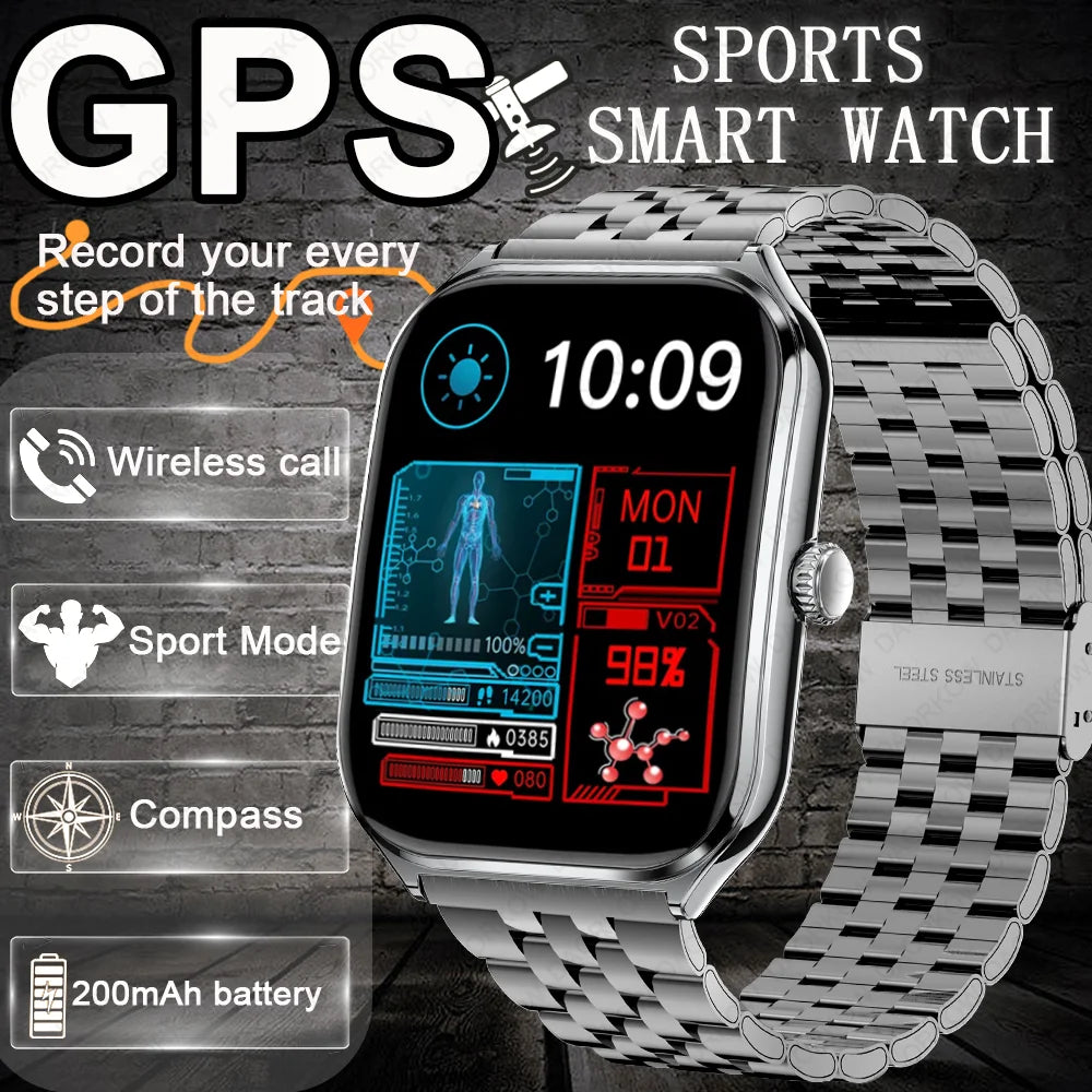 Đồng hồ thông minh mỏng nhẹ 1.96'' hỗ trợ 100+ môn thể thao