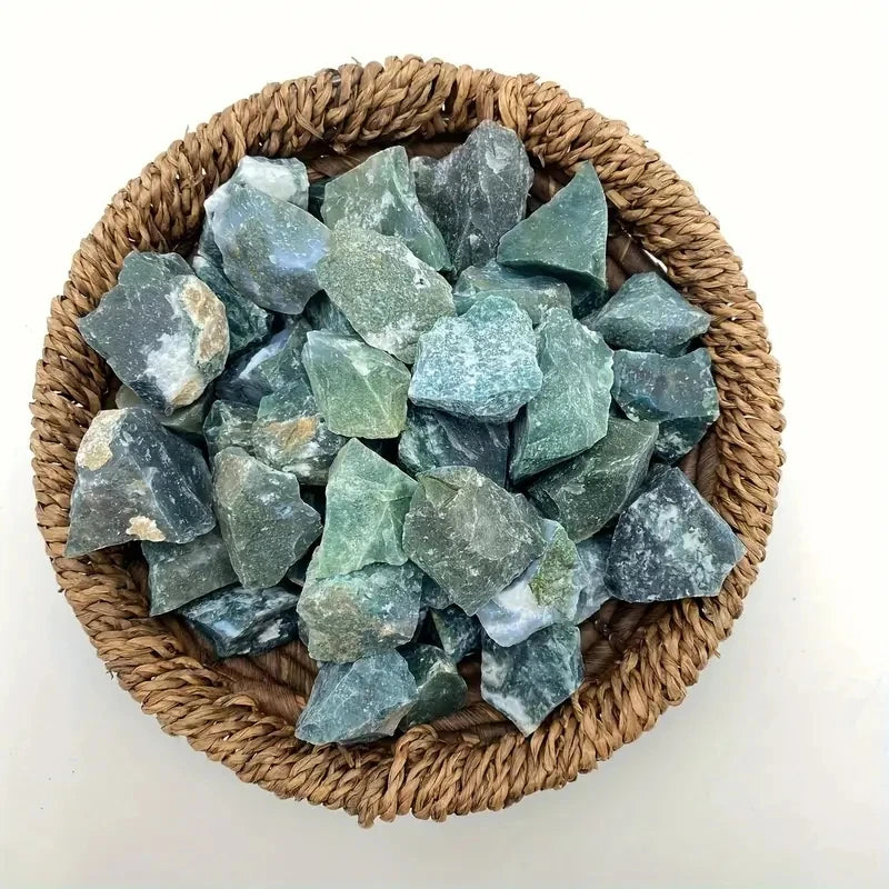 Natural Moss Agate Stone for Decoration, Wire Wrapping, Fountain Making