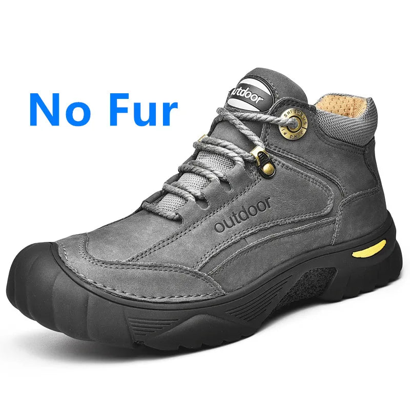 Luxury High-Top Black Leather Shoes for Men, Fashion 2024