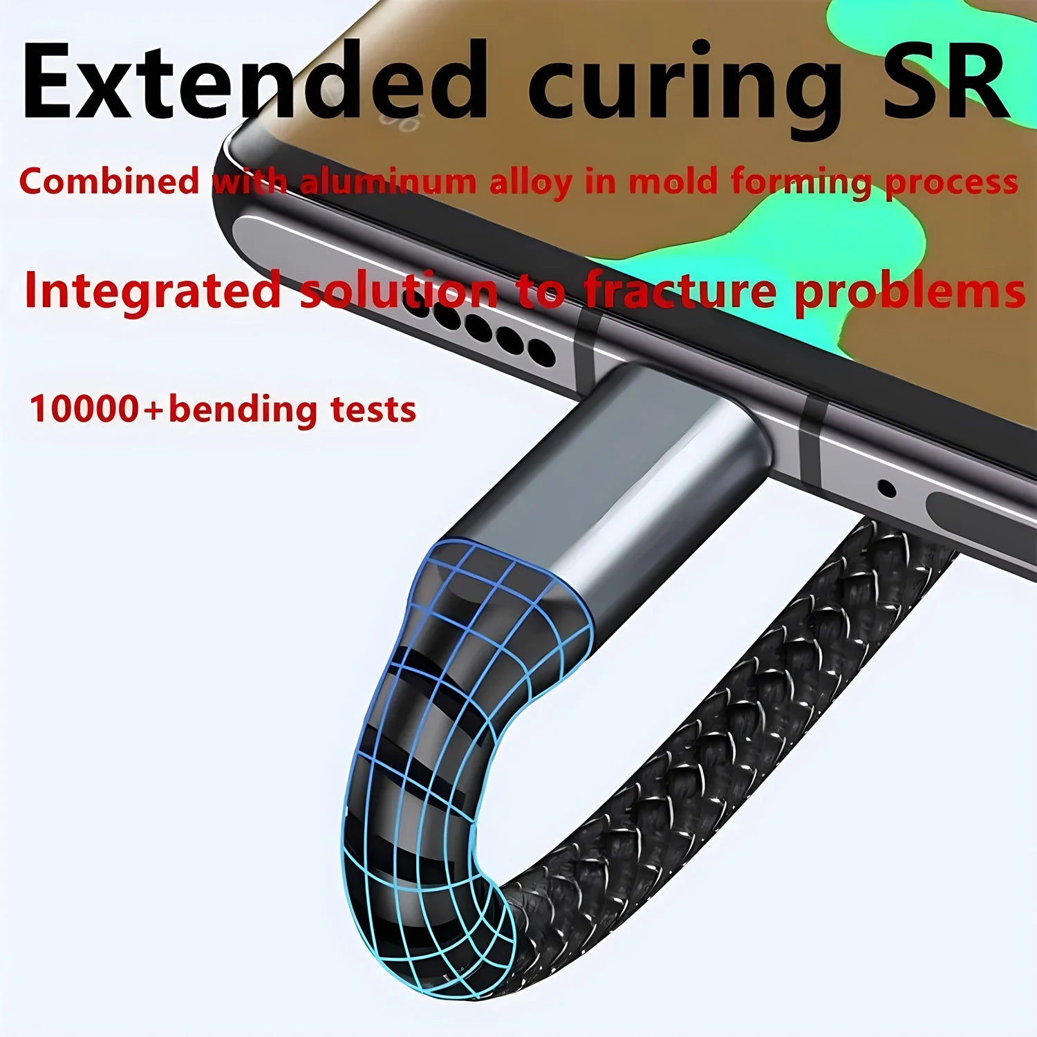 100W 3-in-1 Multi-Function USB Type-C Umbrella-Curved Fast Charging Cable