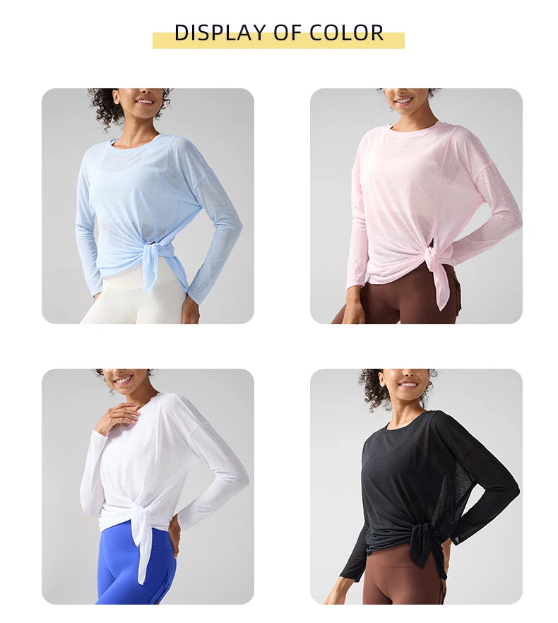 Women's Long Sleeve Quick Dry Sports Shirt - Gym, Yoga, Running