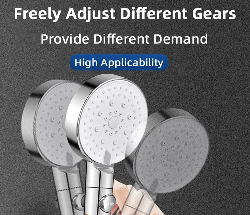 Universal Shower Head Holder No Drill Showerhead Bracket Adjustable Wall Mounted Holder for Bathroom Accessories Stable Rotation