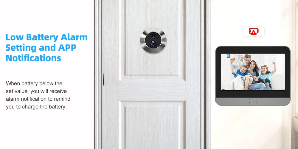 Smart 3MP Mini Digital Peephole Door Camera 2.4Ghz WiFi Infrared IR Night Vision PIR Motion Detection Digital Viewer iCam365 APP