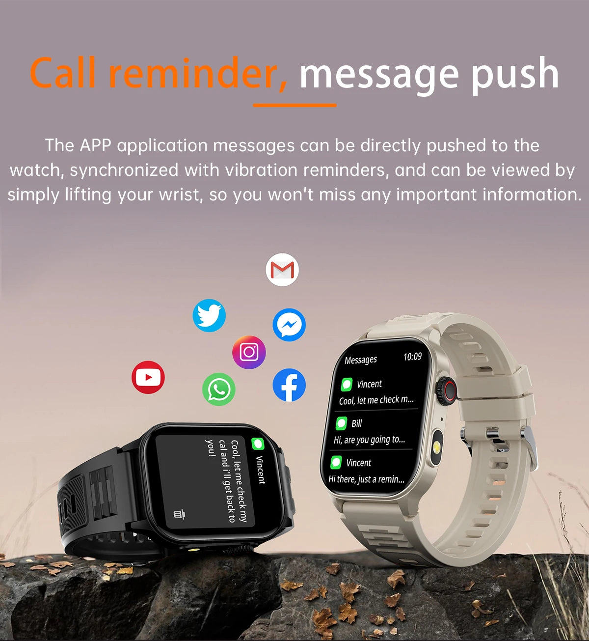 LIGE 2.01 Smart Watch Bluetooth Call Health
