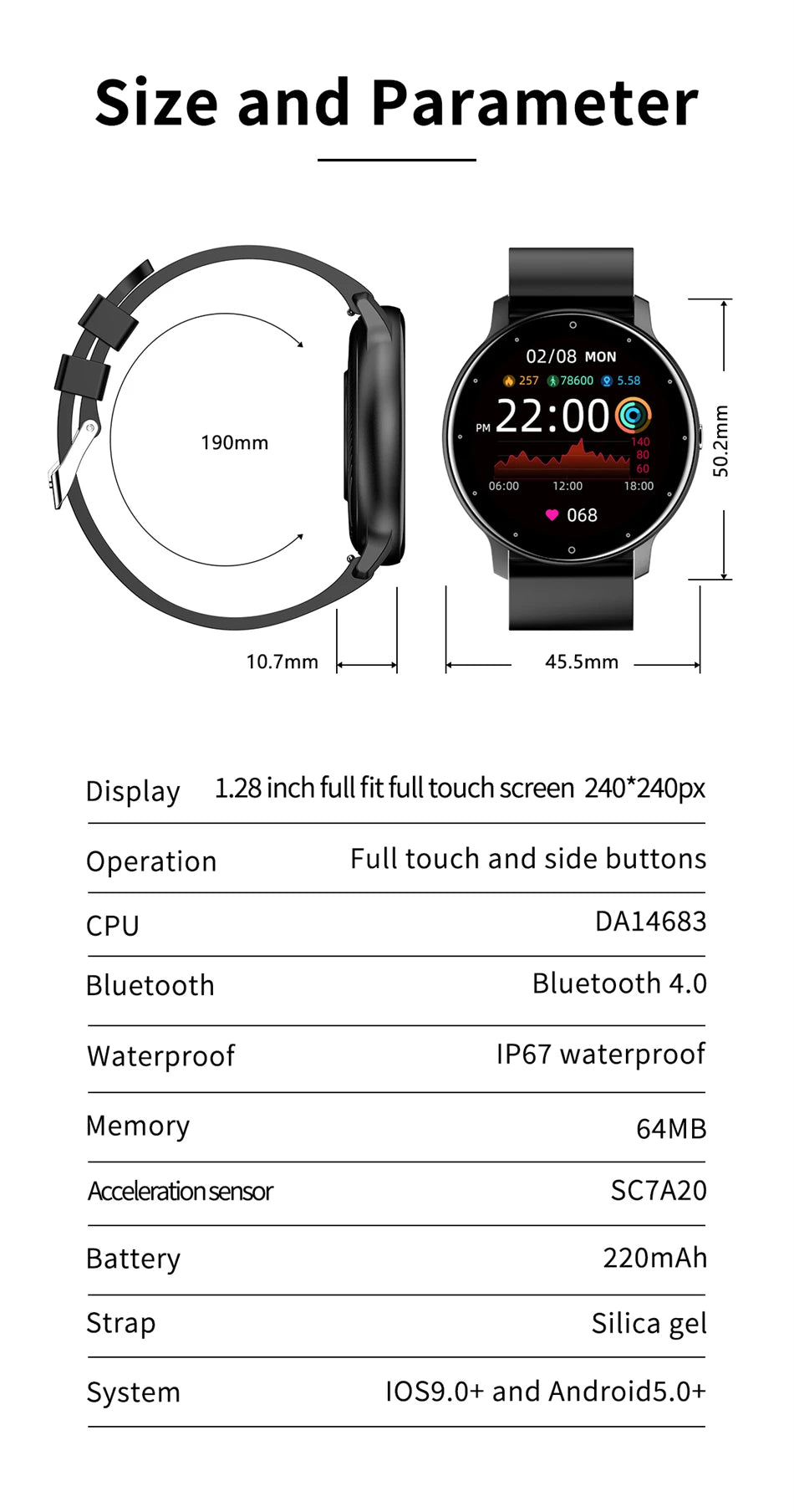LIGE ZL02 Smart Watch IP67 Bluetooth 5.2 Calling