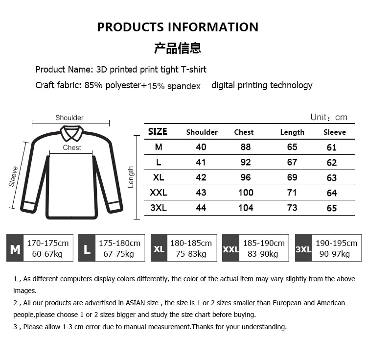 Men's Long Sleeve Bodycon Gym Sports T-Shirt