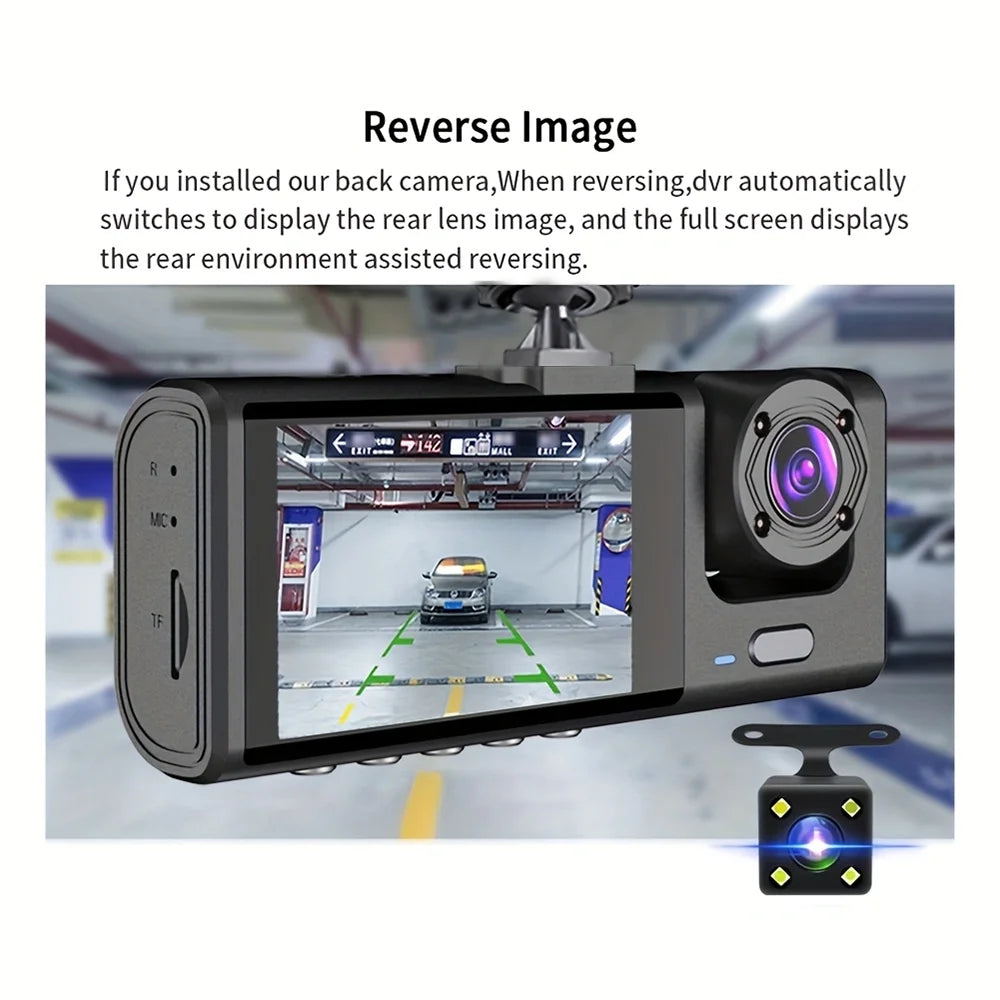 3-Eye Dash Cam, Night Recording, Full HD 1080P