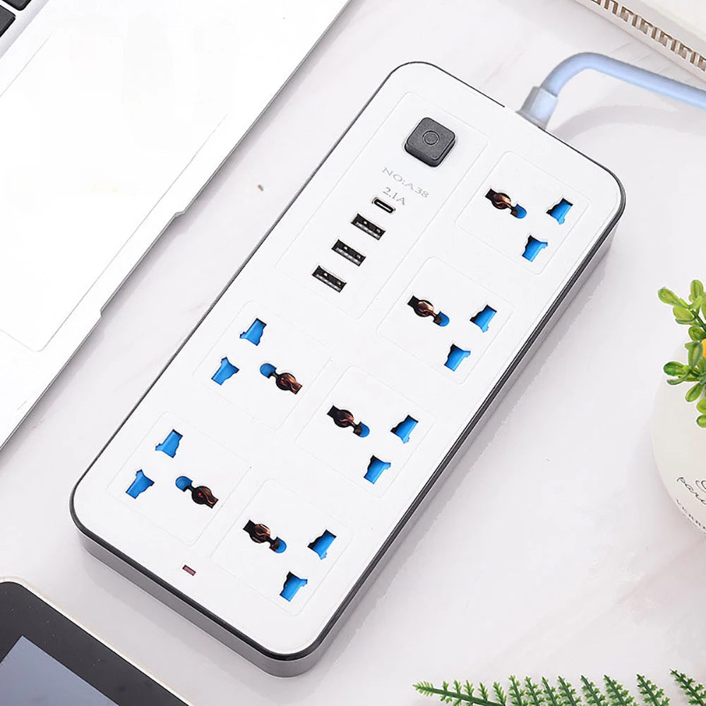 Ổ cắm đa năng USB TypeC, dây 2m, tương thích EU/US/UK