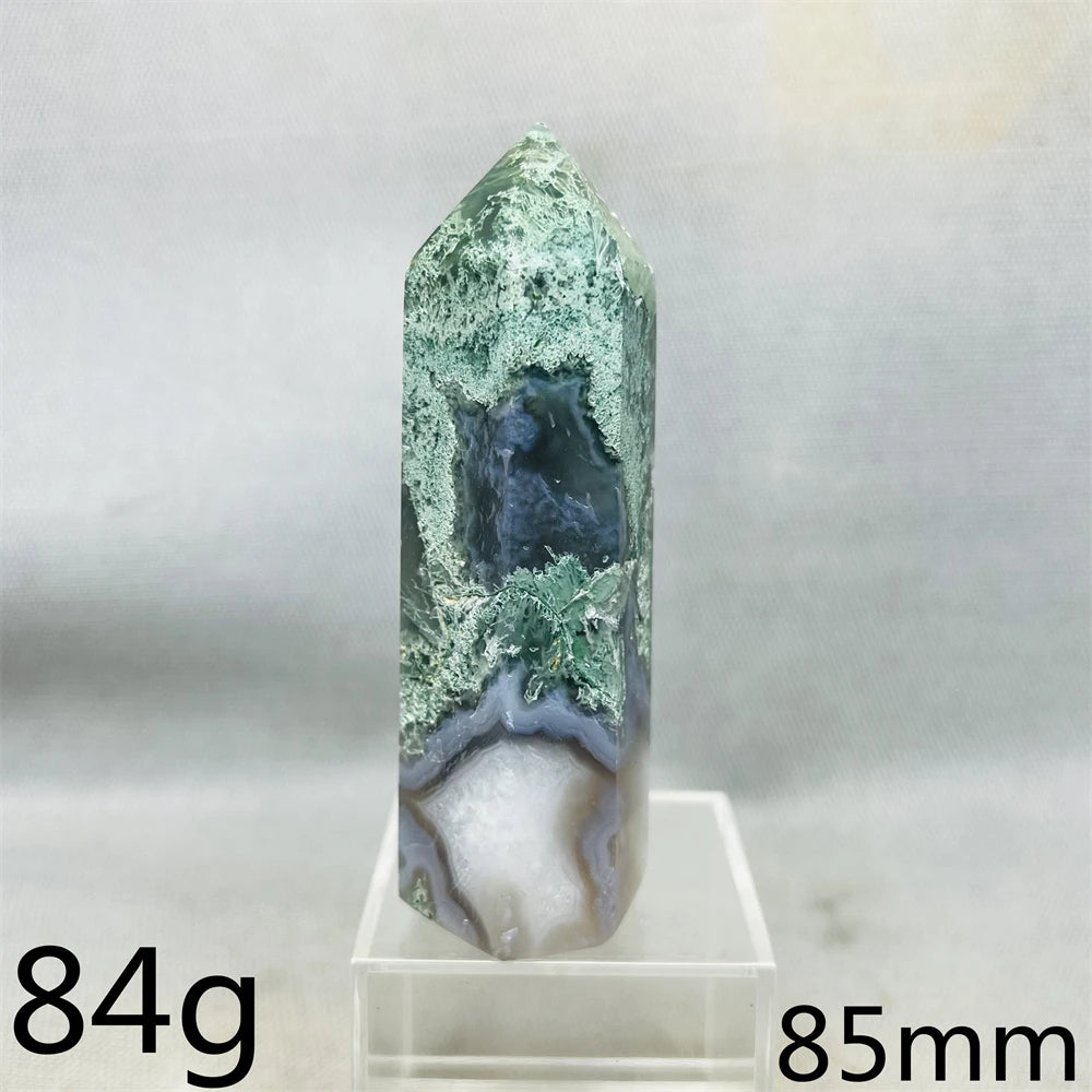 Natural Moss Agate Tower - Super Energy