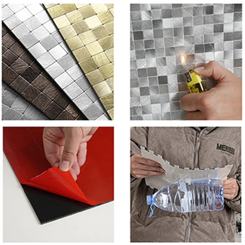 Miếng Dán Tường Nhôm Nhựa Kháng Nước Trang Trí Bếp