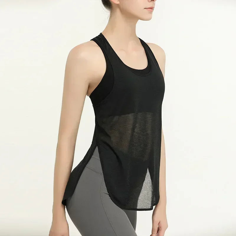 Women's Slim Running &amp; Yoga Sports Top Black
