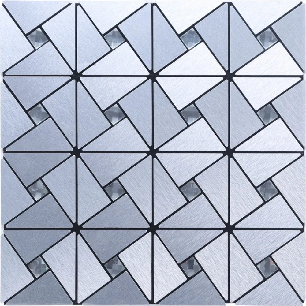 Home Decor Square Mosaic Sticker Aluminum Plastic Moisture-proof Tile Wall Sticker Waterpoof Self-adhesive Art Mural Bathroom