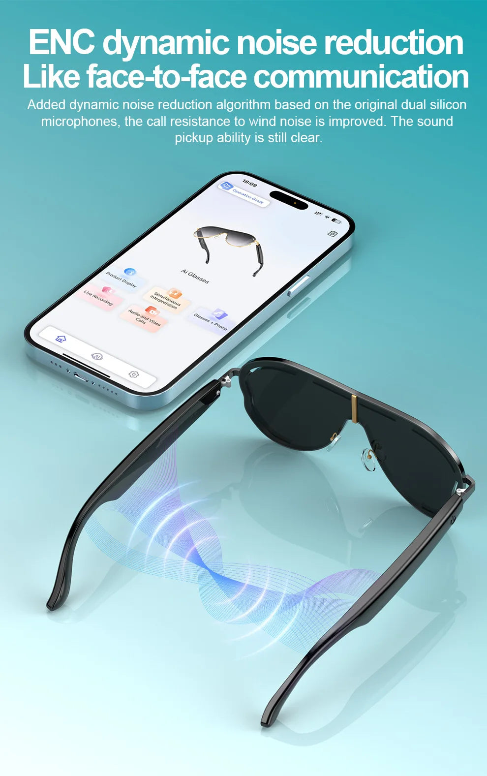 YHA17 AI Translation Smart Glasses EU USA Large Frame Sunscreen Color-changing Stainless Bluetooth Audio Sunglasses Work Glasses - Daisan Mart