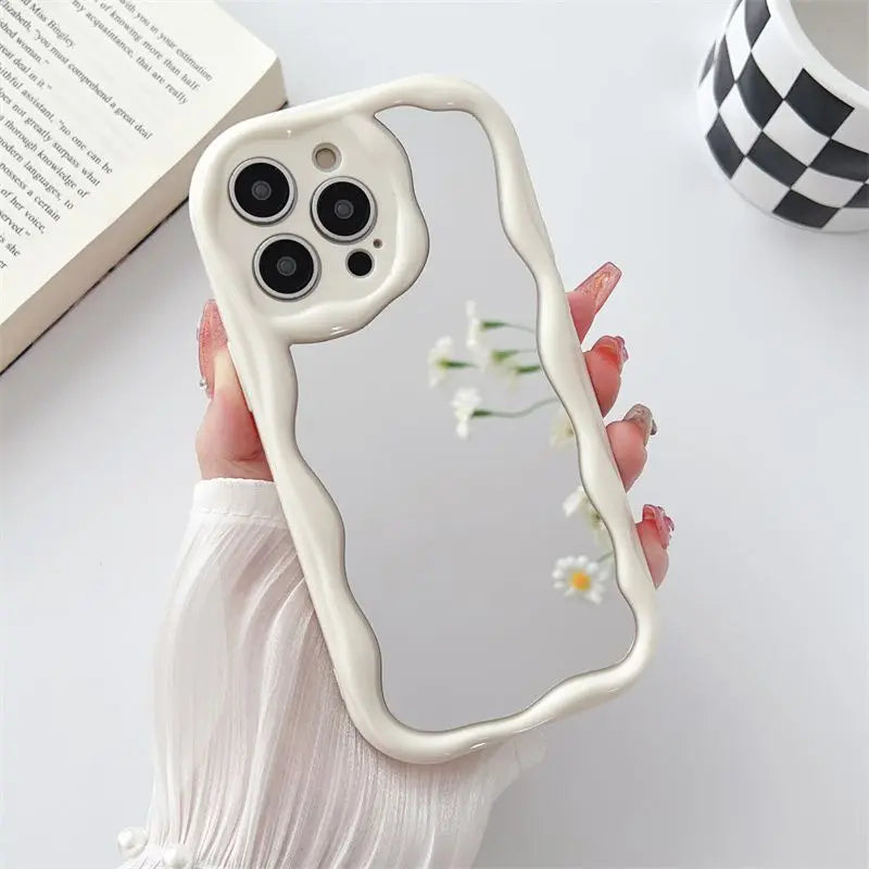 Cute Cat Makeup Mirror Case For iPhone